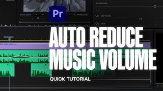 How To Automatically Reduce Music Volume During Speech In Premiere Pro