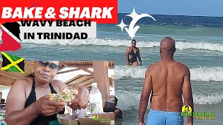 JAMAICAN EAT BAKE & SHARK IN TRINIDAD AND SWIM IN WAVY WATERS AT MARACAS BEACH