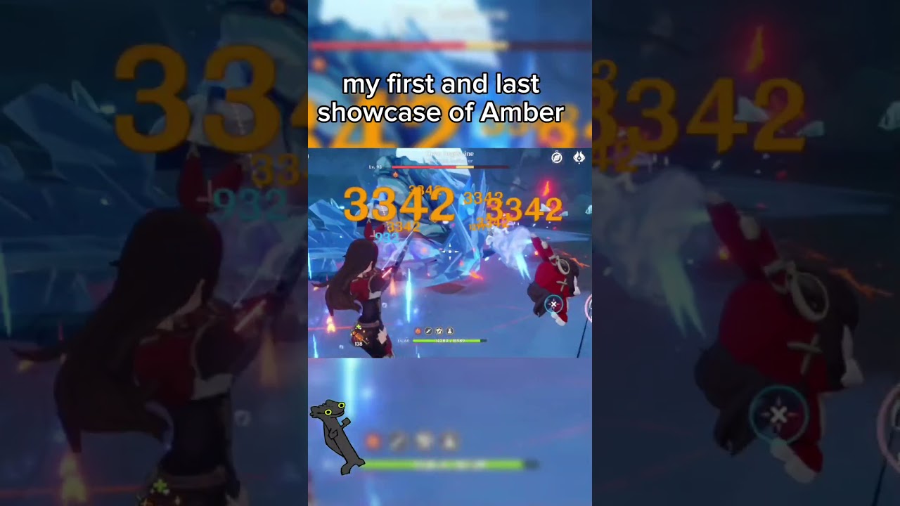 my weak amber build 🔥 showcase 👀 Genshinimpact shorts  