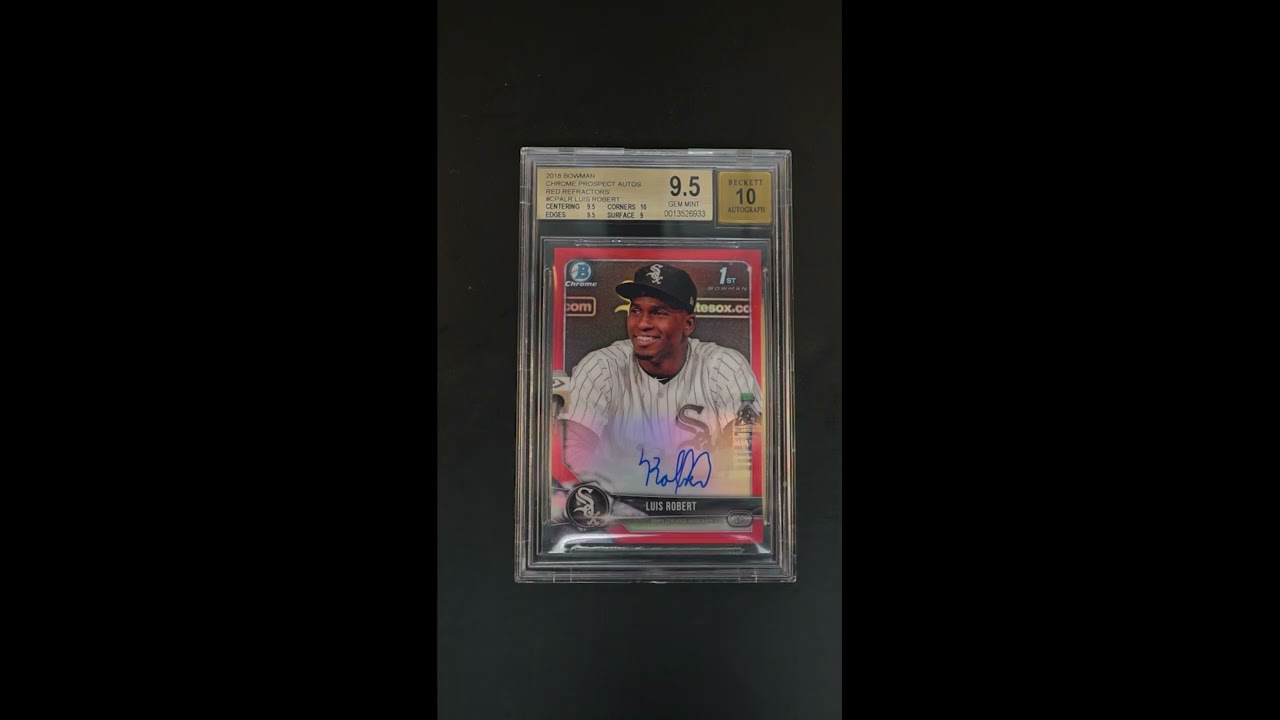 2018 Bowman Chrome Red Refractor Luis Robert ROOKIE AUTO /5 