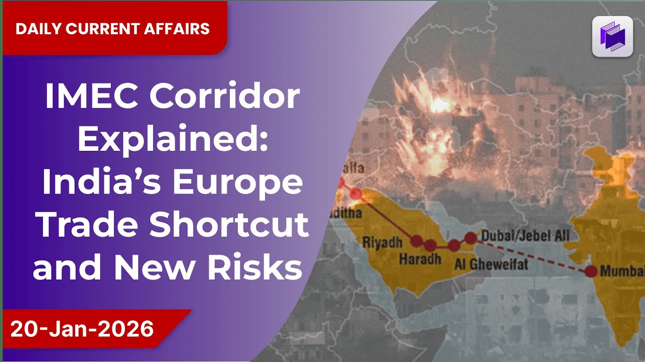 🚢🌍 IMEC corridor explained: India’s Europe trade shortcut & new risks | 20 Jan 2026