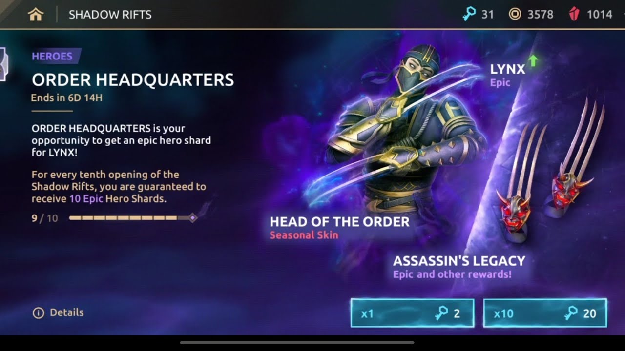 Insignia/Skin Chests And LYNX Recruitment Event || Shadow Fight Arena