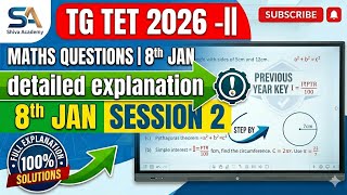 TG TET 2026 Maths Questions with Solutions | 8th Jan Session-2 | Shiva Sai Academy
