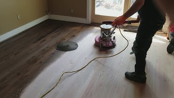 Applying stain with buffer