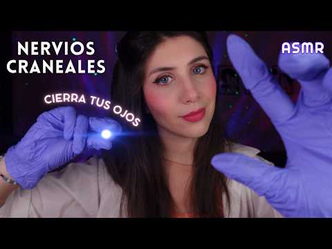ASMR • Examen de Nervios CRANEALES con Ojos CERRADOS - Roleplay Luz Baja