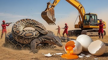 Heroic Rescue Awareness | Brave Rangers Save Monitor Lizard from Giant Python Attack