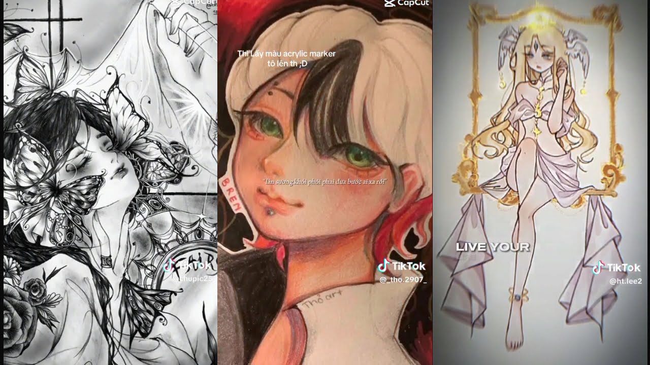 |🌷🌷✏Tổng hợp video tranh vẽ của các dân vẽ , đại thần trên tiktok 🎨✍🏻|