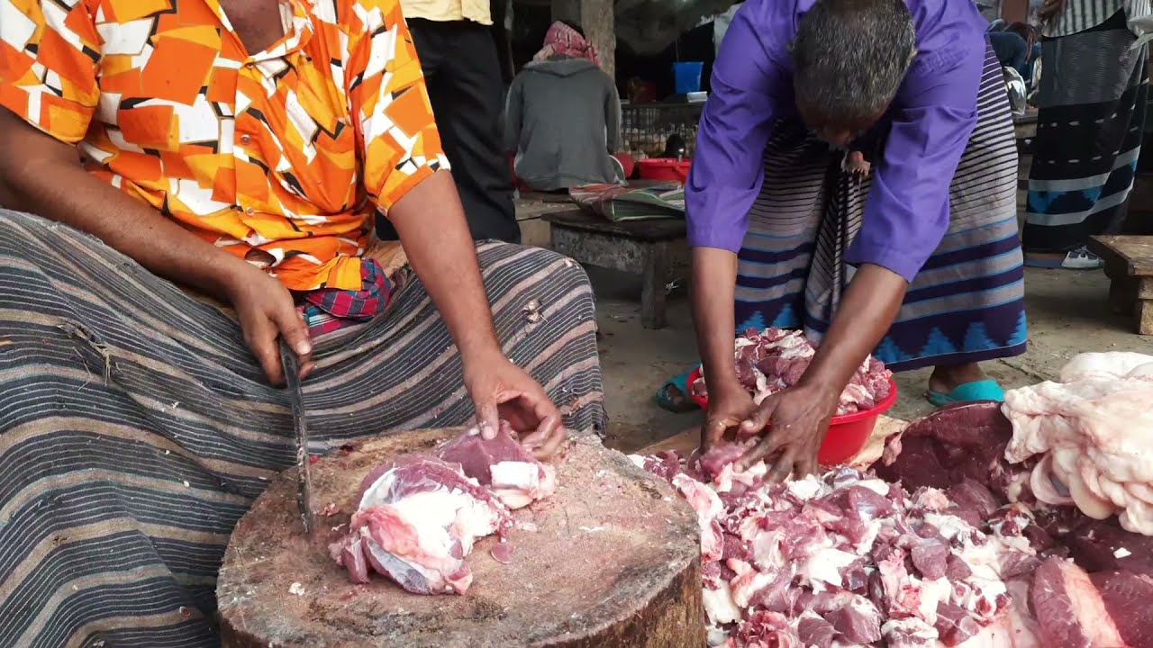 Morning village meat market, Fast cow meat cutting skills and Best butcher amazing show