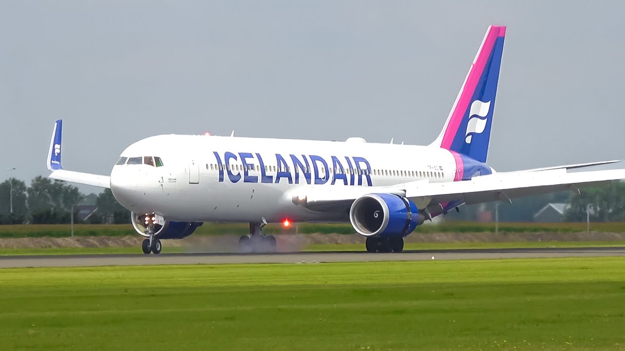 (4K) Schiphol Plane Spotting -  8 BEAUTIFUL Landings of The Good Old Boeing 767!