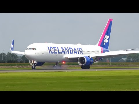 (4K) Schiphol Plane Spotting - 8 BEAUTIFUL Landings of The Good Old Boeing 767!