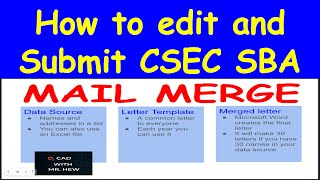 How to edit and submit CSEC school-based assessment SBA mail merge document Microsoft Word