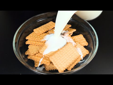Schlagen Sie Milch mit Kekse! Hausgemachtes Dessert ohne Backen!