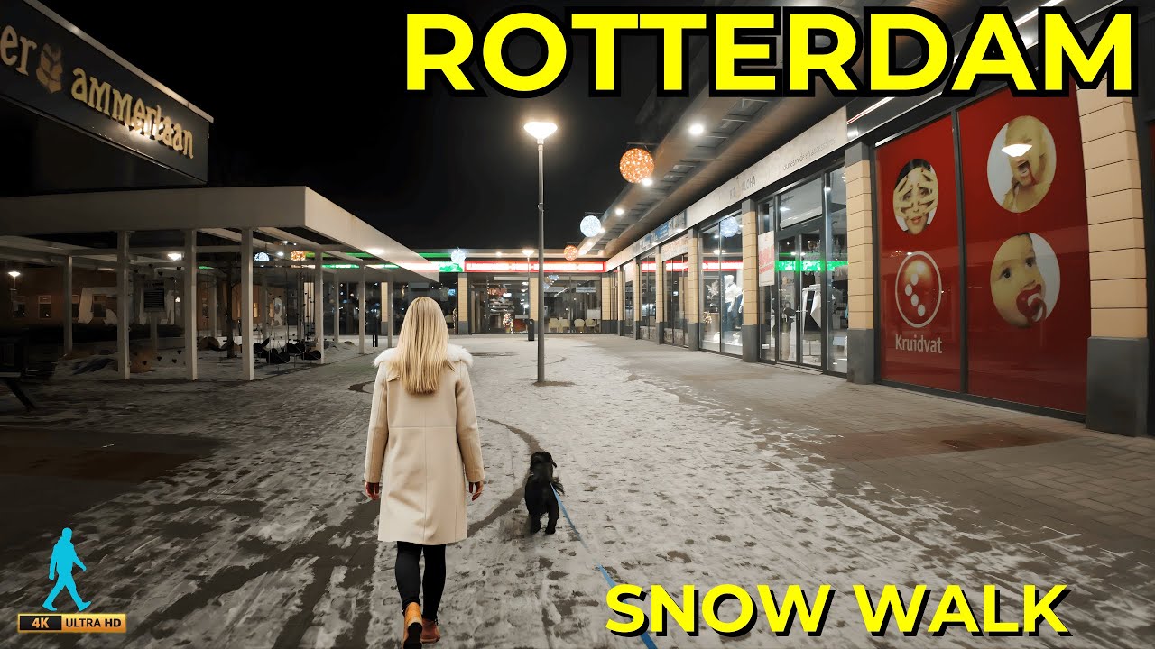Rotterdam After Dark | Breathtaking Winter Walk In 4K!