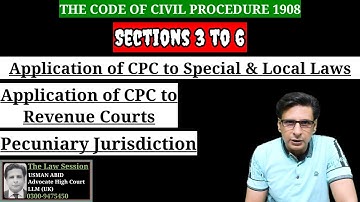 sections 3 to 6 cpc 1908 | application of cpc to special laws, local laws & revenue courts