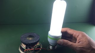 Free Energy Device Using speaker With Light Bulb 220v | Awesome Creative Idea at Home 100%