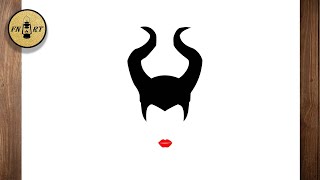 How to draw maleficent horns easy
