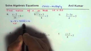 Solve Ratio Algebraic Equation with Cross Multiplication