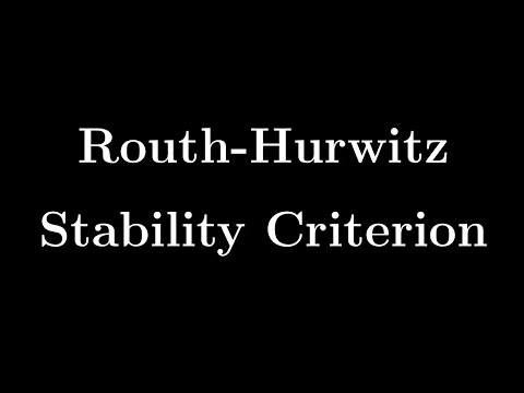 Control Systems Engineering | TDG | Part 16 | Routh-Hurwitz