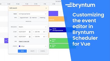 Customizing the event editor in Bryntum Scheduler for Vue