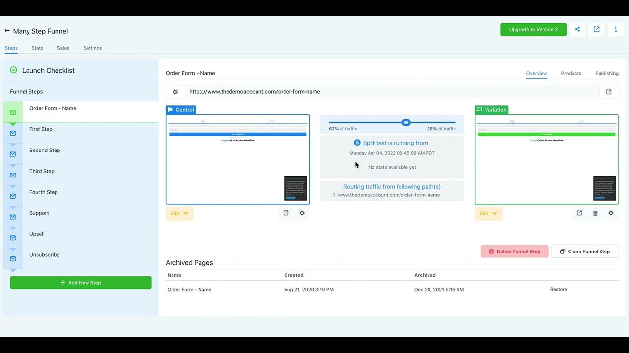 April 2022 Split Testing In Funnel Builder Date And Time