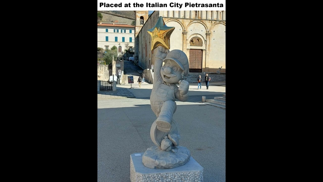 Mario Statue at the Italian City Pietrasanta 