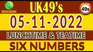 Uk49s Lunchtime & Teatime Lotto Prediction  5/11/2022 UK49s Today Prediction Bonus ball Double