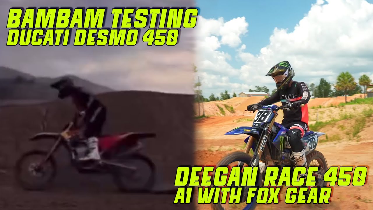 Джастин Барсия тестирует DUCATI DESMO 450, гонка Hainde Deegan Race A1 450Class с экипировкой Fox!!!