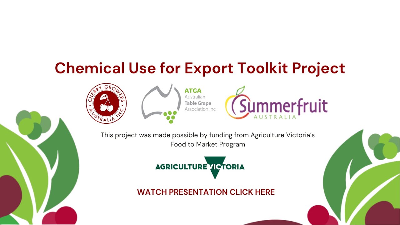 Chemical Use for Export Toolkit Project Overview - March 2024