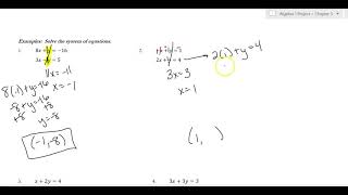 Section 5.3: Using Elimination to Solve Systems - Part 1