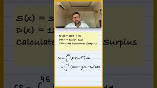 Calculation of Consumer Surplus using Integrals #indianeconomicservices #rbigradeb #cuetpgeconomics