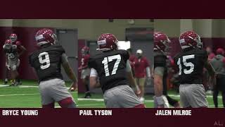Comparing Alabama QB's throwing motions at Spring Practice