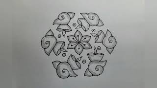 Learn to draw 11-6 Shanku and deepam Rangoli/ Muggulu / Kolam Learn to draw 11-6 Shanku and deepam Rangoli/ Muggulu / Kolam