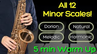 Learn All 12 Minor Scales 5 Min Playalong Warm Up