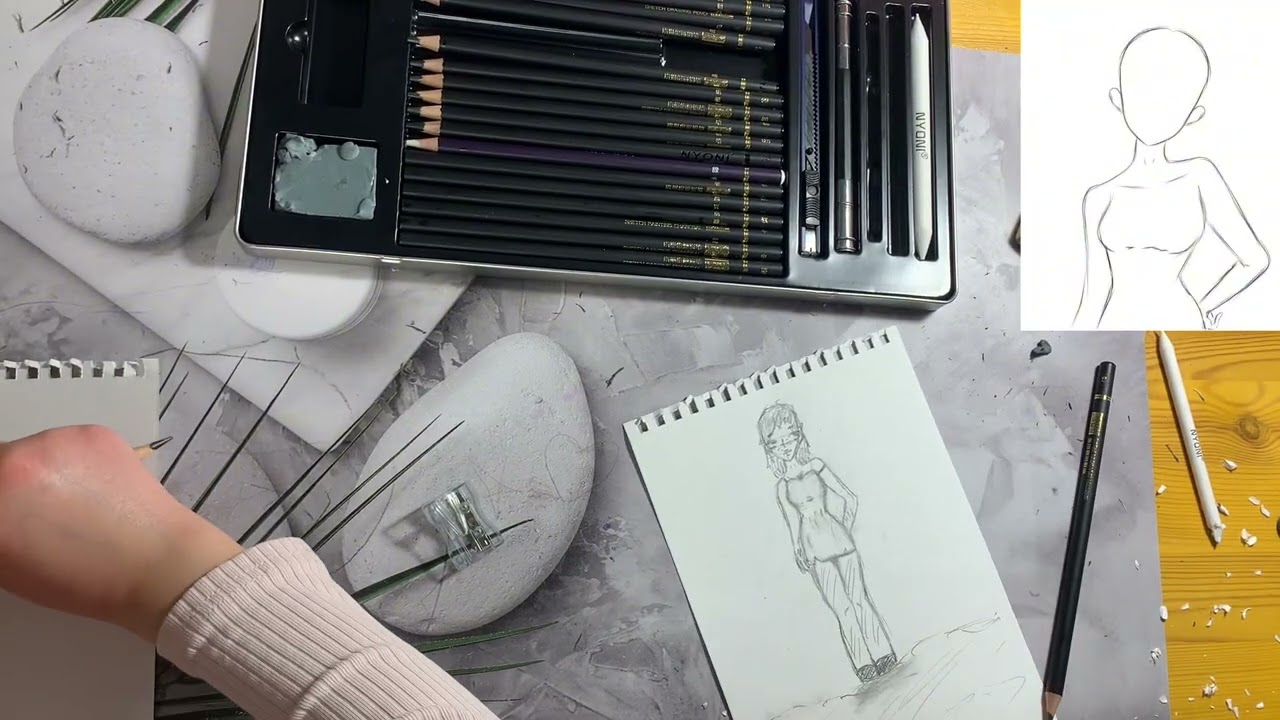 Рисуем тело аниме девушки, с подругой:)