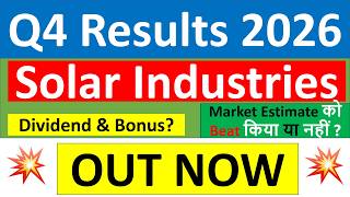 Solar Industries Q4 results 2026 | Solar Industries results today | Solar Industries Share News