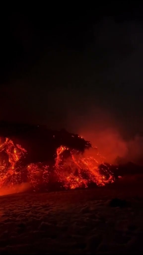 Lava Meets Snow On Mount Etna || ViralHog