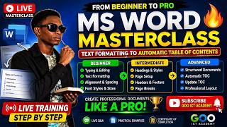 MS Word Masterclass LIVE 🔥 From Beginner to Pro | Text Formatting to Automatic Table of Contents