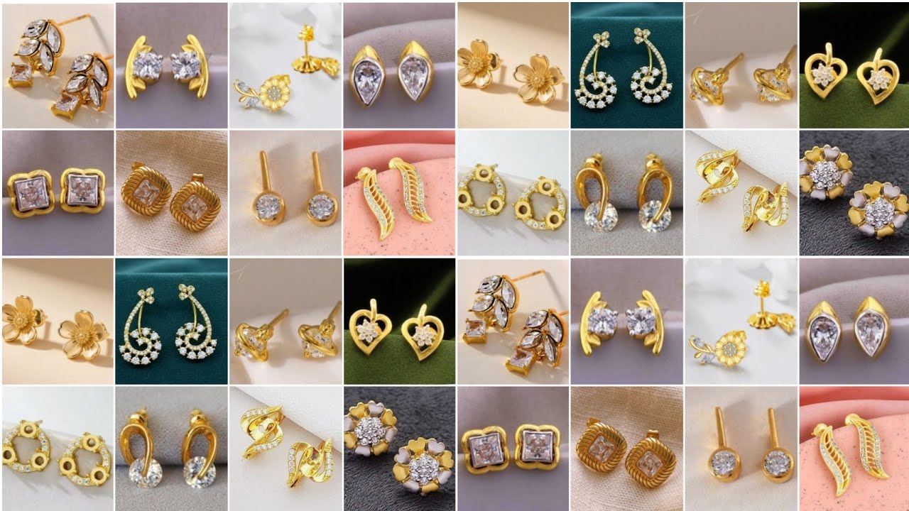Latest and Beautiful Gold Stud Earrings Design for Women ||Daily wear Gold Earrings Designs 2026