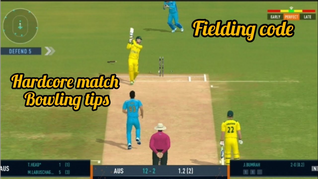 Real cricket 24 hardcore match fielding code and bowling tips and tricks 🙂