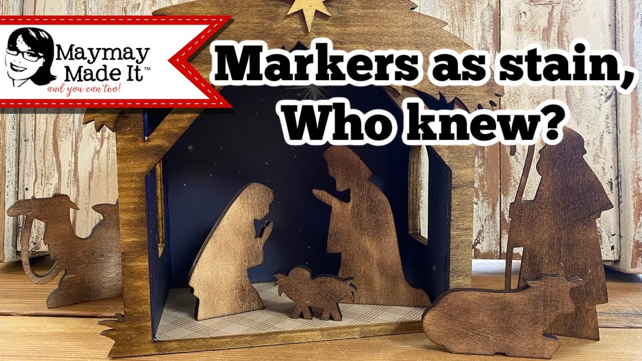 Wood Nativity Set Paper and Markers in Home Decor