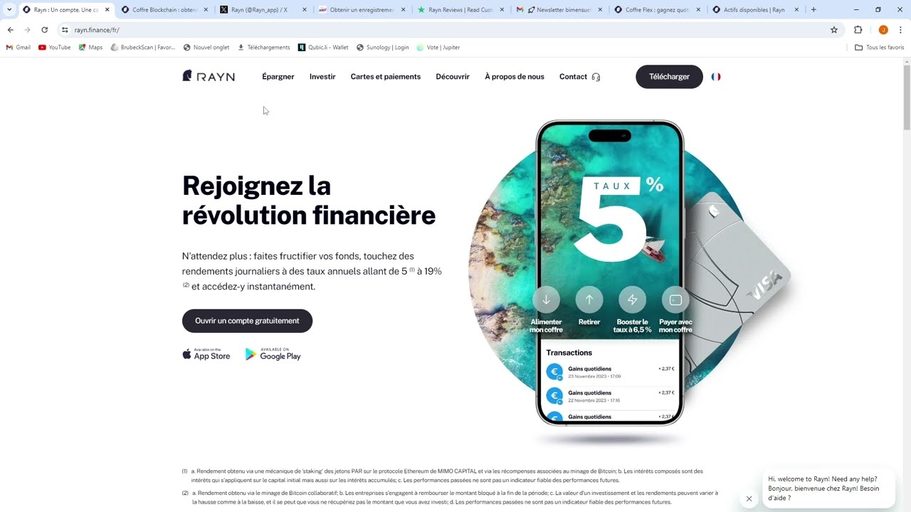 Stop aux livrets a 3% !!! RAYN une application pour obtenir du rendement en  EURO comme en crypto 😉