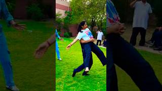 If a woman stands alone, two men take turns lifting her up and spinning her around rapidly. 🤩 #viral
