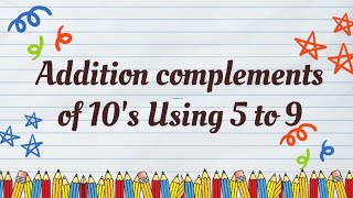Addition of 5 to 9 Using 10's complements #addition of 10's complements# Addition Complements #