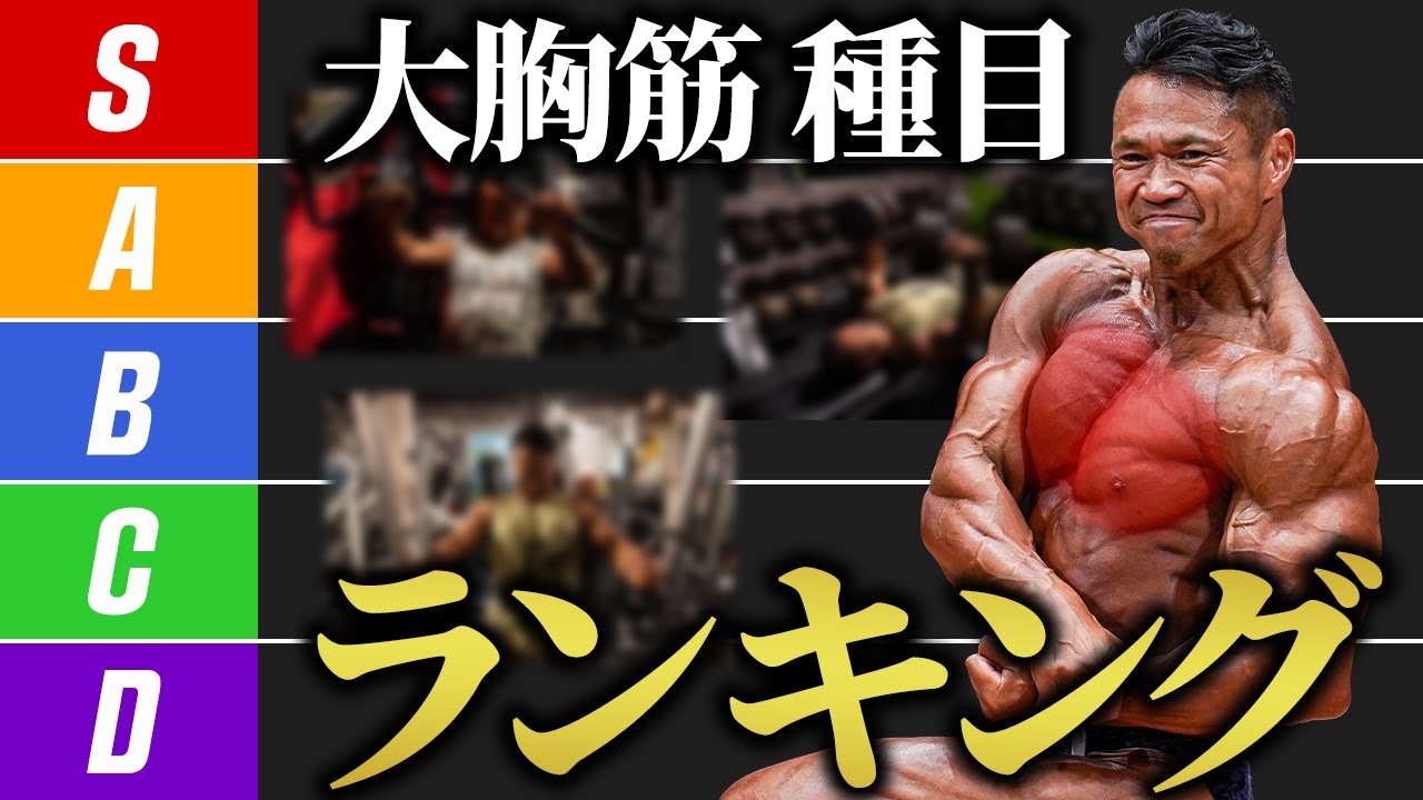 【胸トレ】ボディビル日本王者が考える。大胸筋の種目ランキング！【ティアリスト】
