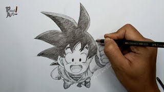How To Draw Son Goku Giving Cool Thumbs Up Step By Step Easy Anime Drawing Goku Dragon Ball