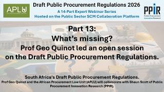 Part 13: What is missing in the Public Procurement Regulations News