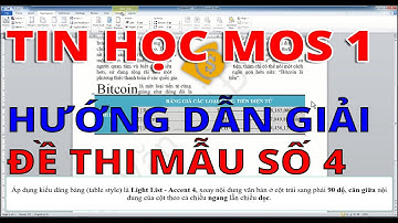Tin học MOS 1 (Windows - Word) - Đề thi mẫu số 4