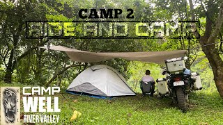 CAMP 2 | OVERNIGHT MOTOCAMPING @ CAMP WELL RIVER VALLEY | Silent Vlog | Nature | ASMR