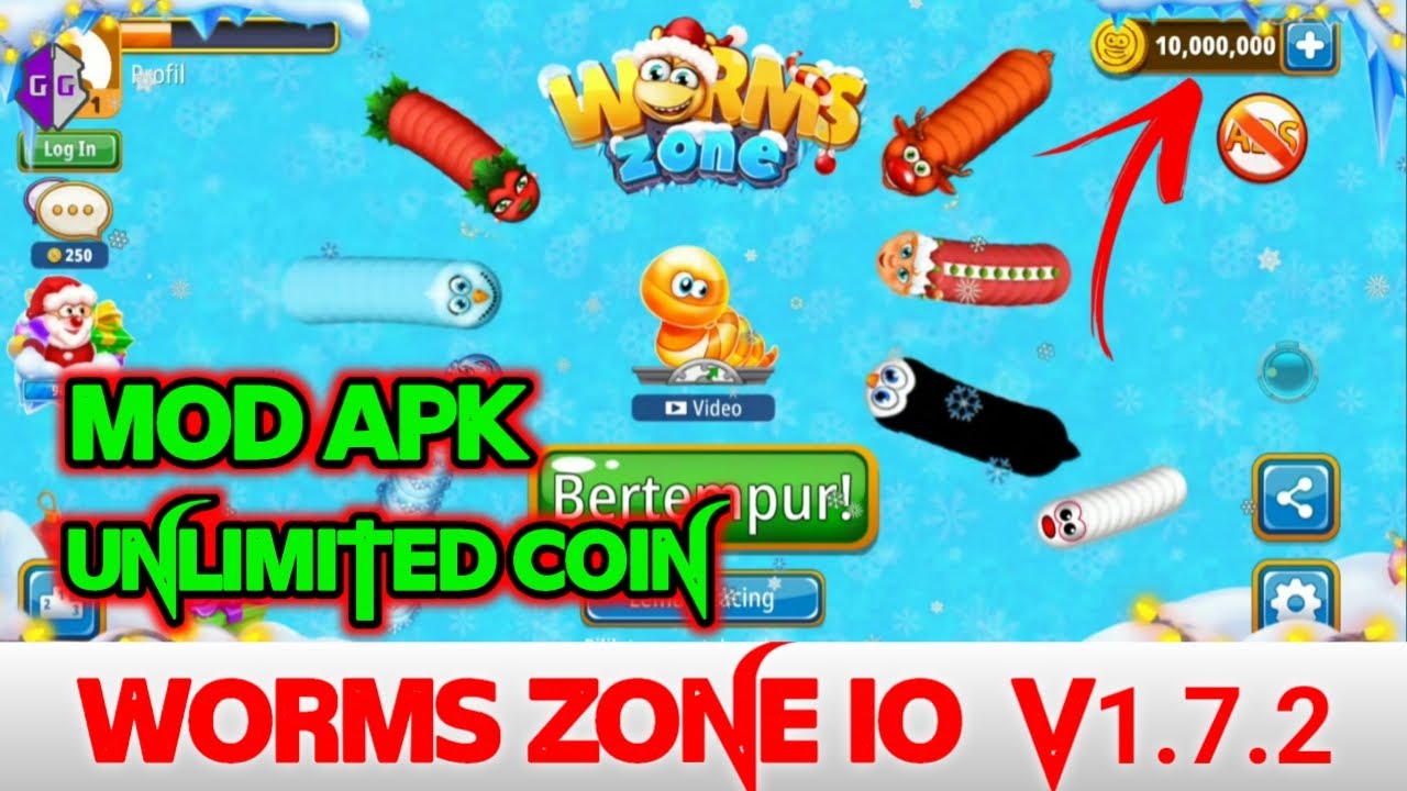 Worms Zone Io Mod Apk V1 7 2 Unlimited Coin Tutorial Gg 2021 Youtube