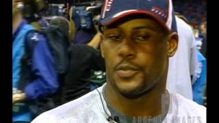 Ty Law sits down after winning Super Bowl XXXVI